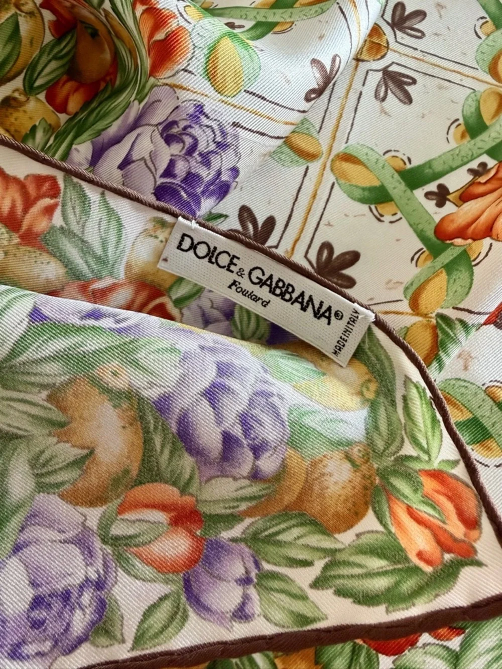 Dolce & Gabbana Small Silk Floral Print Scarf
